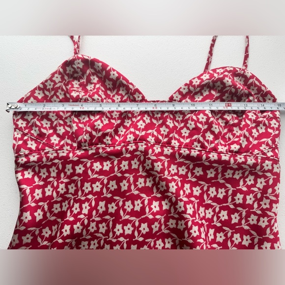 Free People On Our Radar Red Floral Slip Dress - Picture 2 of 8